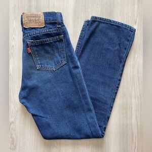 Vintage Levis 80s 1985 512 Dark Wash Orange Tab Made In USA Sz Youth 14